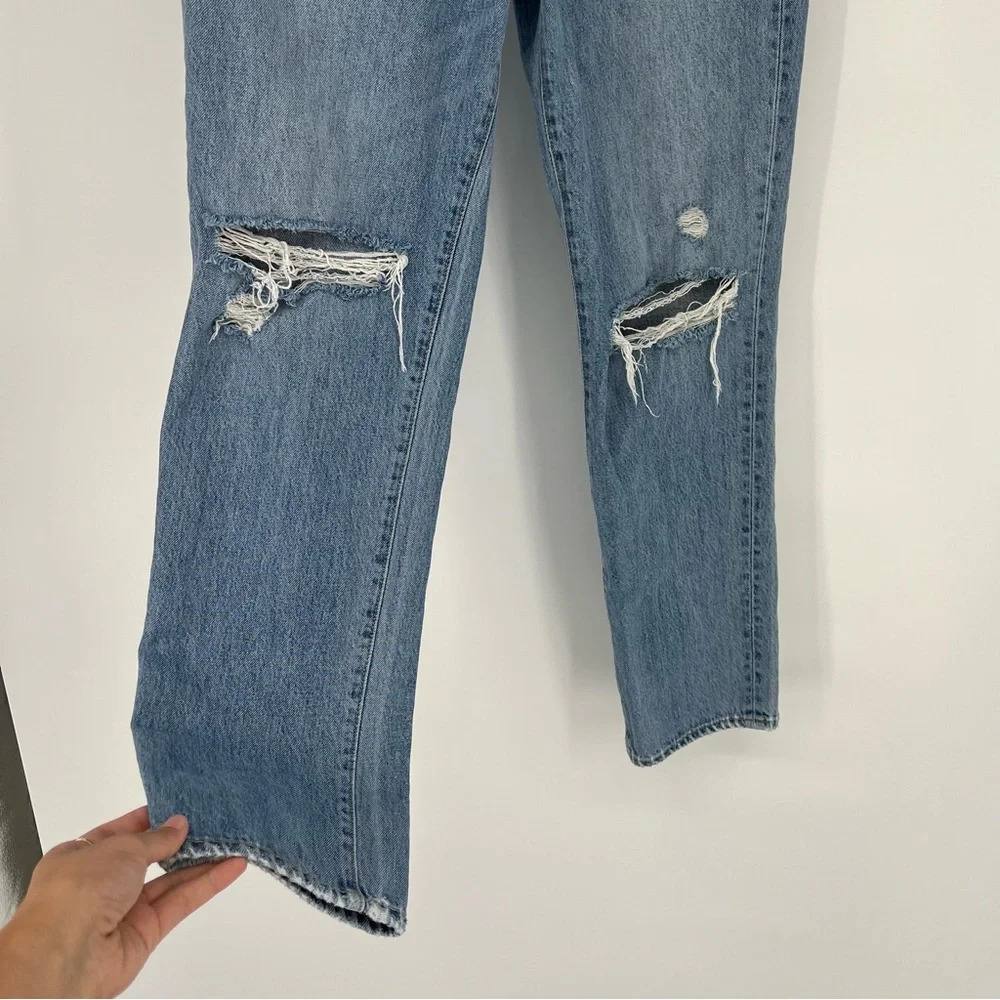 SLVRLAKE Sierra Blue Distressed Designer Classic Denim Jeans in Valley of Fire - Picture 3 of 10